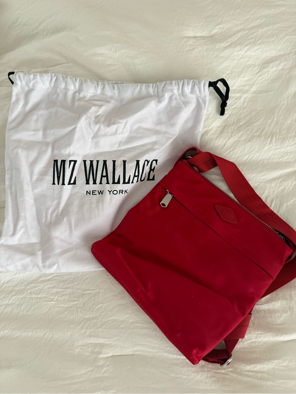 MZ Wallace Crimson Red Nylon Crossbody